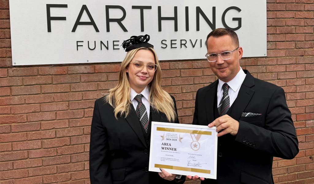 Ammie Nichols from Farthing Funeral Service was voted Funeral Partners Professional of the Year 2025 for the Anglia area.